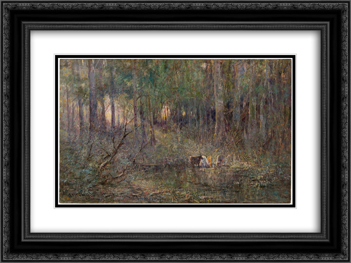 Violet and gold 24x18 Black Ornate Wood Framed Art Print Poster with Double Matting by McCubbin, Frederick