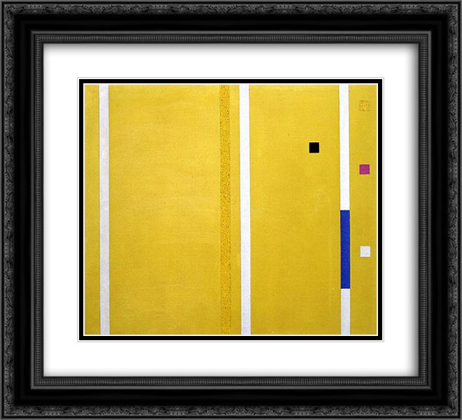 Composition No. 194 22x20 Black Ornate Wood Framed Art Print Poster with Double Matting by Vordemberge Gildewart, Friedrich