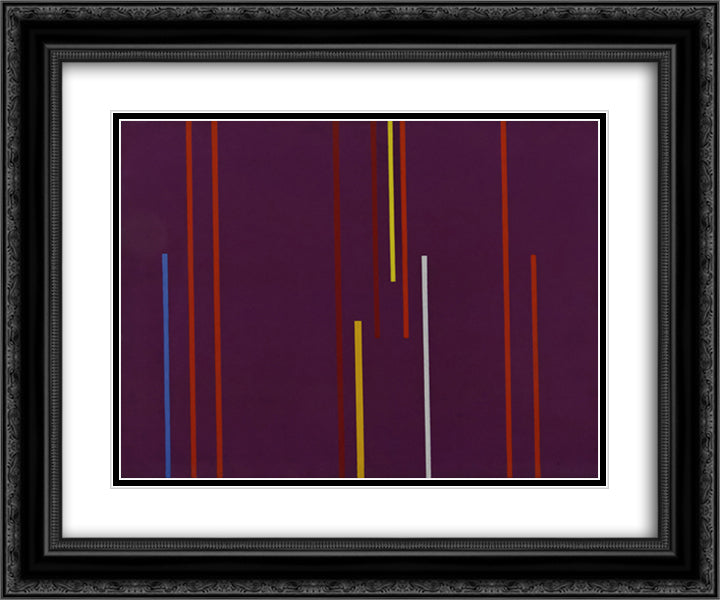 Composition No. 199 24x20 Black Ornate Wood Framed Art Print Poster with Double Matting by Vordemberge Gildewart, Friedrich