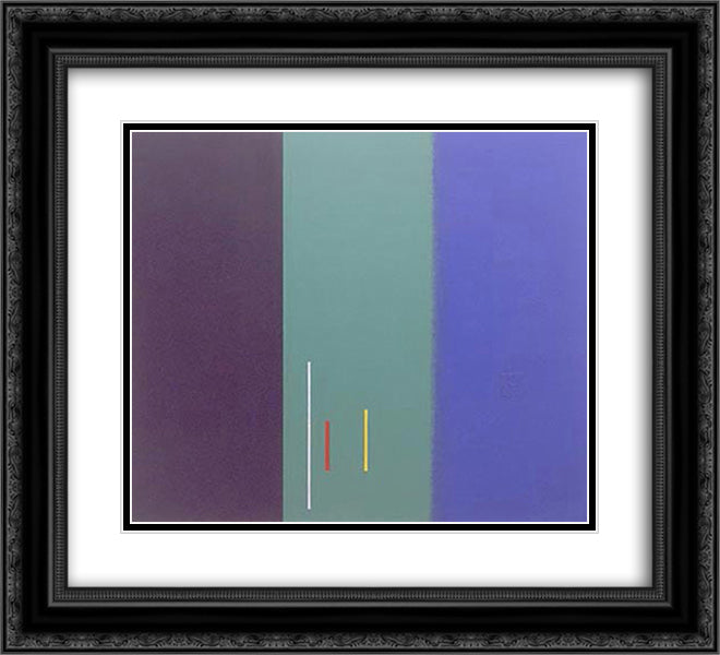 Composition No. 208 22x20 Black Ornate Wood Framed Art Print Poster with Double Matting by Vordemberge Gildewart, Friedrich