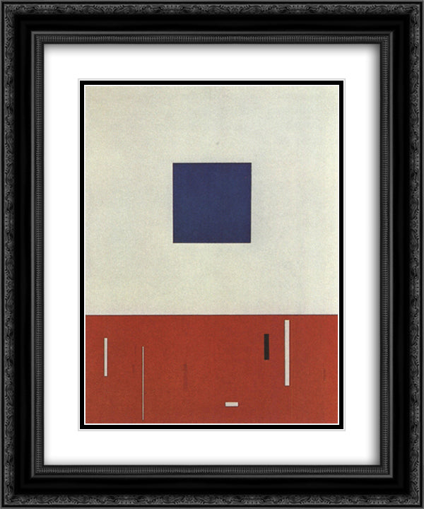 Composition No. 211 20x24 Black Ornate Wood Framed Art Print Poster with Double Matting by Vordemberge Gildewart, Friedrich