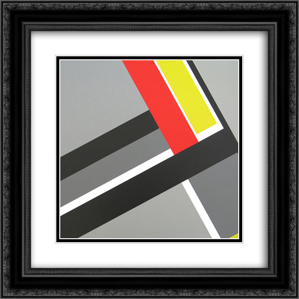 Composition No.41 20x20 Black Ornate Wood Framed Art Print Poster with Double Matting by Vordemberge Gildewart, Friedrich