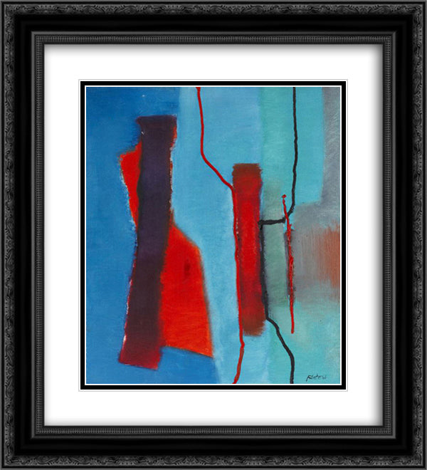Rot vor Blau 20x22 Black Ornate Wood Framed Art Print Poster with Double Matting by Winter, Fritz