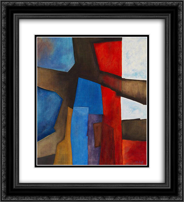 Rot - vertikal 20x22 Black Ornate Wood Framed Art Print Poster with Double Matting by Winter, Fritz