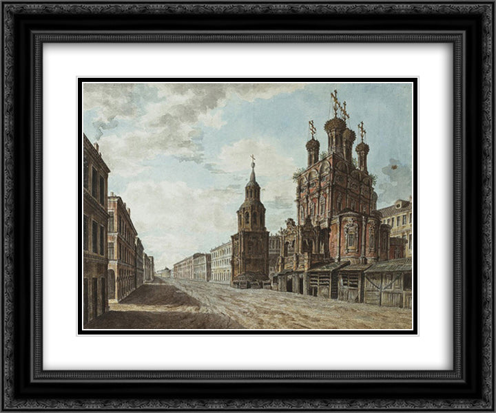 Church of Nikola the Big Cross on Ilyinka 24x20 Black Ornate Wood Framed Art Print Poster with Double Matting by Alekseyev, Fyodor