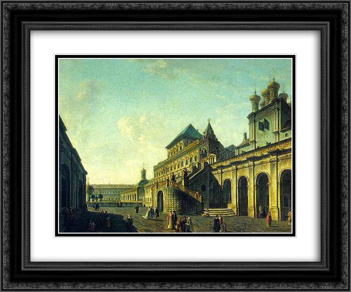 The Boyar's Ground in the Moscow Kremlin 24x20 Black Ornate Wood Framed Art Print Poster with Double Matting by Alekseyev, Fyodor