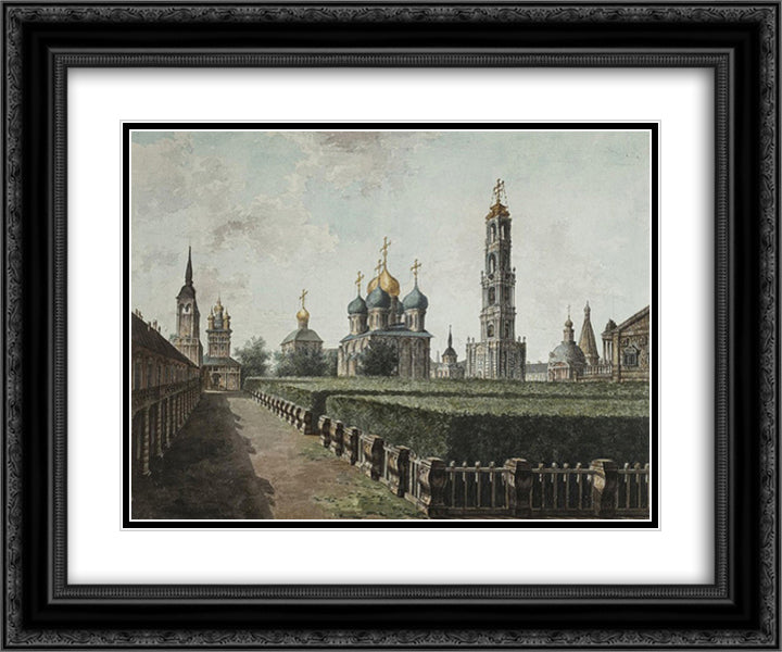 Trinity Lavra of St. Sergius 24x20 Black Ornate Wood Framed Art Print Poster with Double Matting by Alekseyev, Fyodor