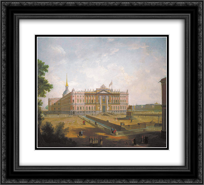 View of Saint Michael's Castle 22x20 Black Ornate Wood Framed Art Print Poster with Double Matting by Alekseyev, Fyodor