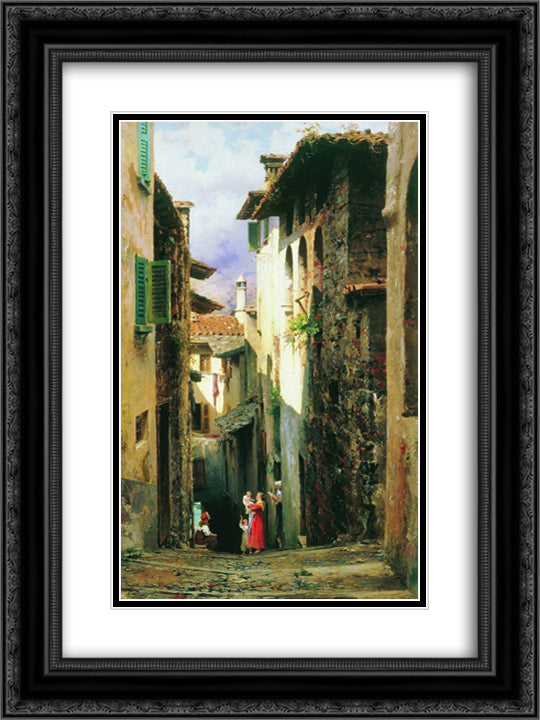 Bellagio 18x24 Black Ornate Wood Framed Art Print Poster with Double Matting by Bronnikov, Fyodor
