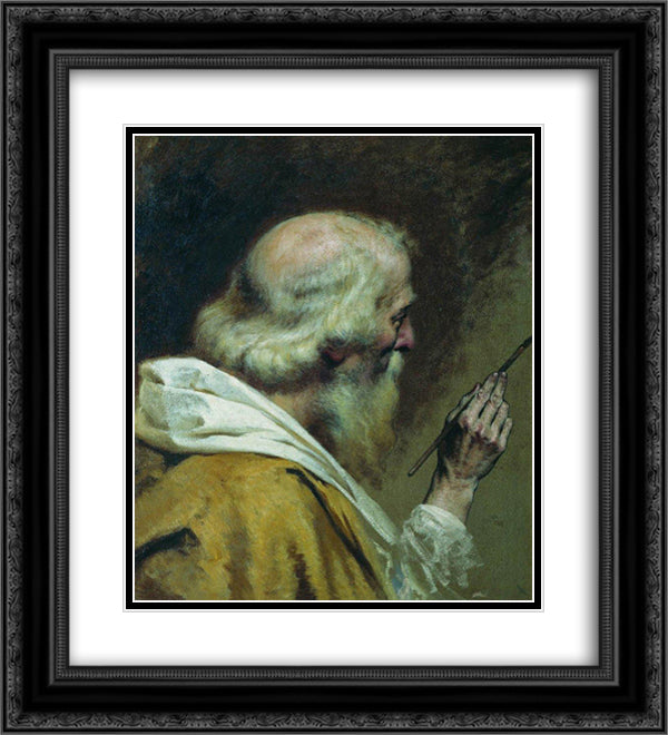 Lover of painting 20x22 Black Ornate Wood Framed Art Print Poster with Double Matting by Bronnikov, Fyodor