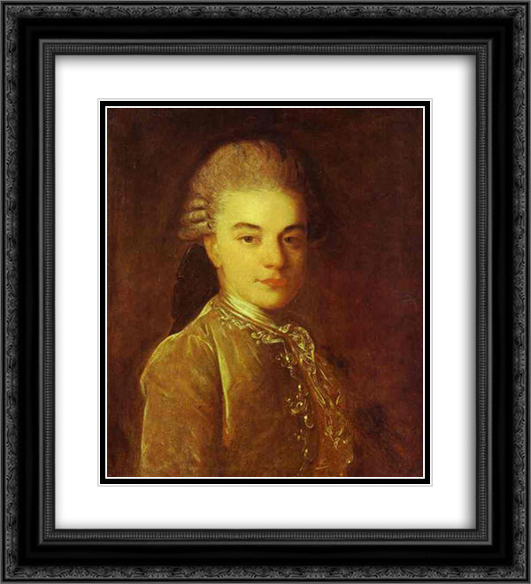 Portrait of A.M.Rimskiy-Korsakov 20x22 Black Ornate Wood Framed Art Print Poster with Double Matting by Rokotov, Fyodor