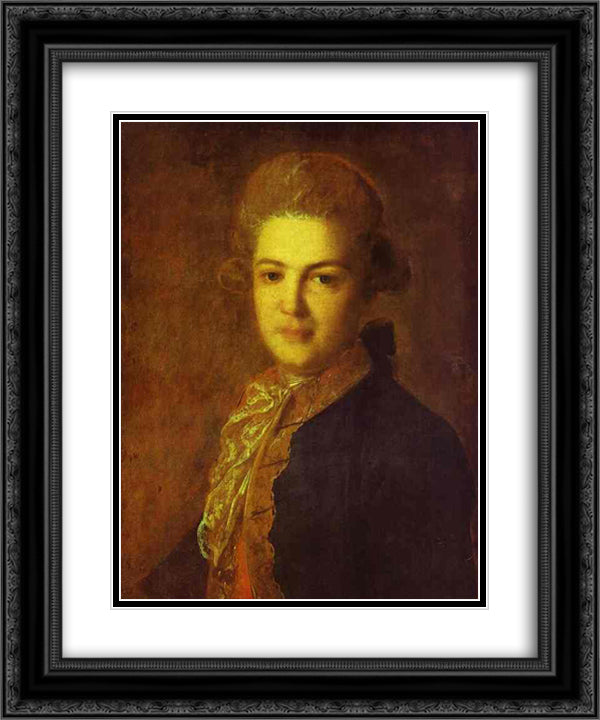 Portrait of Count Artemiy Ivanovich Vorontsov 20x24 Black Ornate Wood Framed Art Print Poster with Double Matting by Rokotov, Fyodor