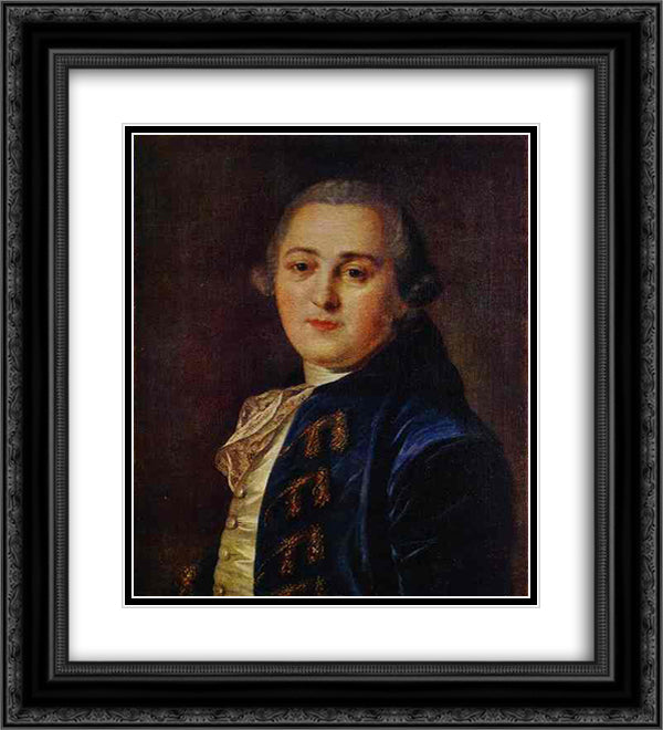 Portrait of N.A.Demidov 20x22 Black Ornate Wood Framed Art Print Poster with Double Matting by Rokotov, Fyodor