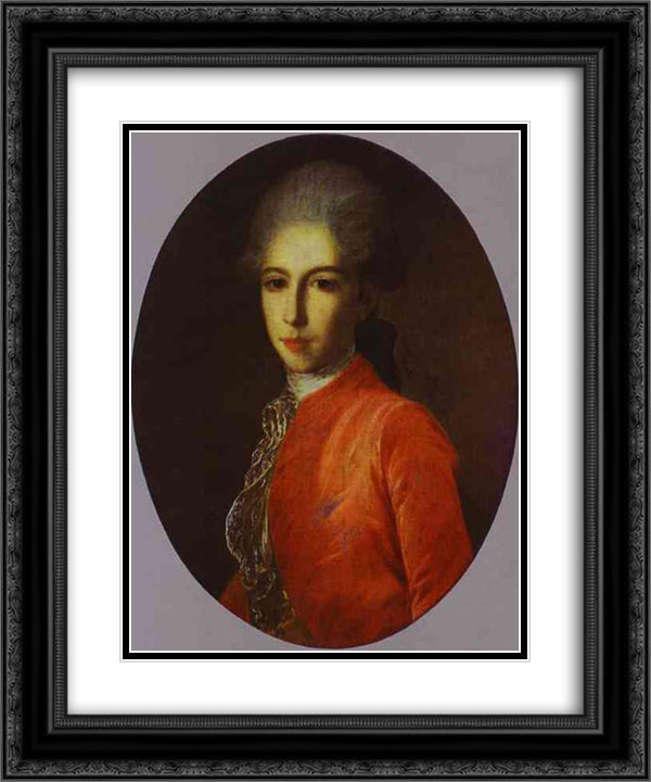 Portrait of Prince Ivan Bariatinsky as a Youth 20x24 Black Ornate Wood Framed Art Print Poster with Double Matting by Rokotov, Fyodor