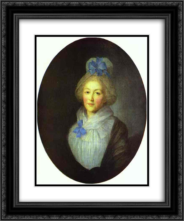 Portrait of Princess A.A.Dolgorukaya 20x24 Black Ornate Wood Framed Art Print Poster with Double Matting by Rokotov, Fyodor