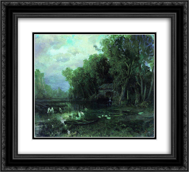 Abandoned Mill 22x20 Black Ornate Wood Framed Art Print Poster with Double Matting by Vasilyev, Fyodor