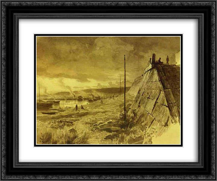 Bay 24x20 Black Ornate Wood Framed Art Print Poster with Double Matting by Vasilyev, Fyodor