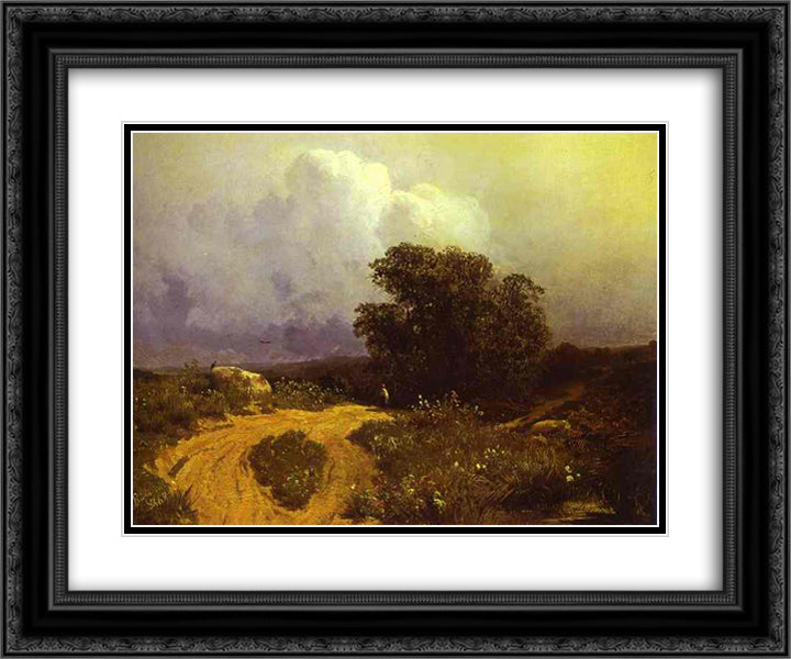 Before a Thunderstorm 24x20 Black Ornate Wood Framed Art Print Poster with Double Matting by Vasilyev, Fyodor