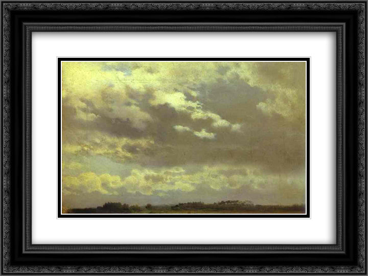 Clouds 24x18 Black Ornate Wood Framed Art Print Poster with Double Matting by Vasilyev, Fyodor