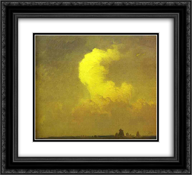 Cumulus. Study 22x20 Black Ornate Wood Framed Art Print Poster with Double Matting by Vasilyev, Fyodor