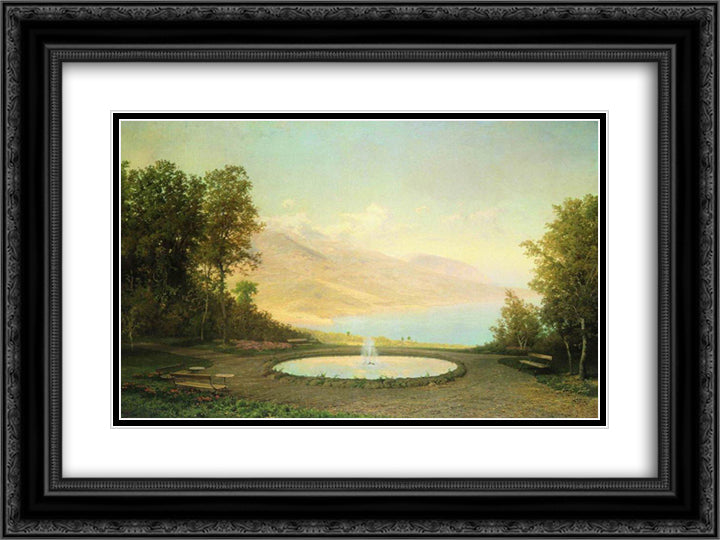 Eriklik the Fountain (Crimea) 24x18 Black Ornate Wood Framed Art Print Poster with Double Matting by Vasilyev, Fyodor