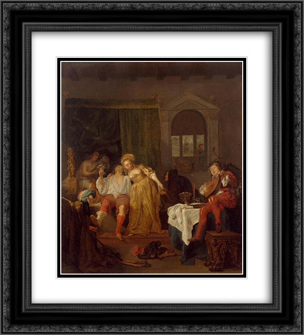 The Prodigal Son 20x22 Black Ornate Wood Framed Art Print Poster with Double Matting by Metsu, Gabriel