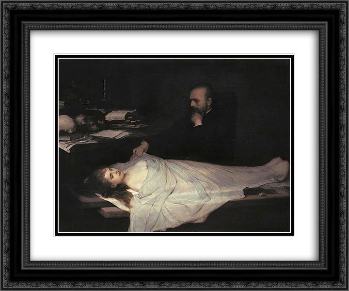 The Anatomist 1869 24x20 Black Ornate Wood Framed Art Print Poster with Double Matting by Max, Gabriel von