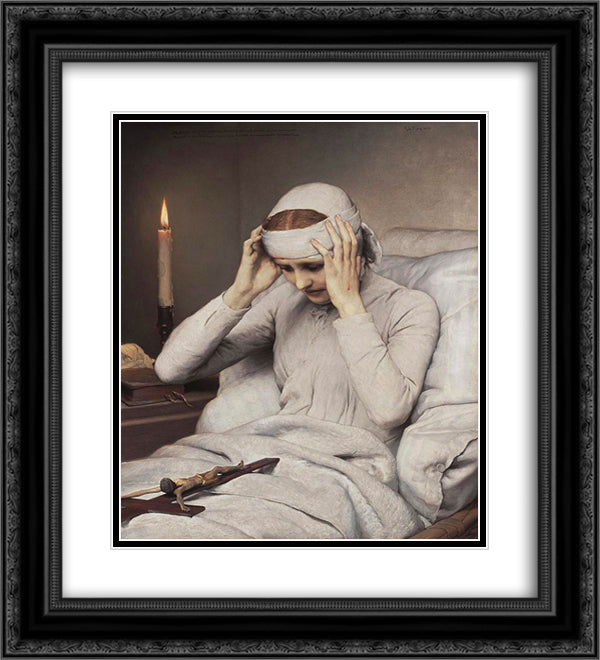 The Ecstatic Virgin Anna Katharina Emmerich 20x22 Black Ornate Wood Framed Art Print Poster with Double Matting by Max, Gabriel von
