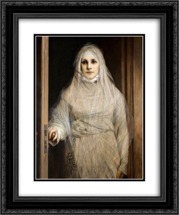 The white woman 1900 20x24 Black Ornate Wood Framed Art Print Poster with Double Matting by Max, Gabriel von