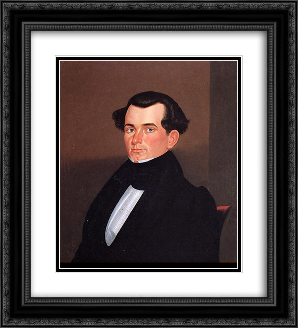 Major James Sidney Rollins 20x22 Black Ornate Wood Framed Art Print Poster with Double Matting by Bingham, George Caleb