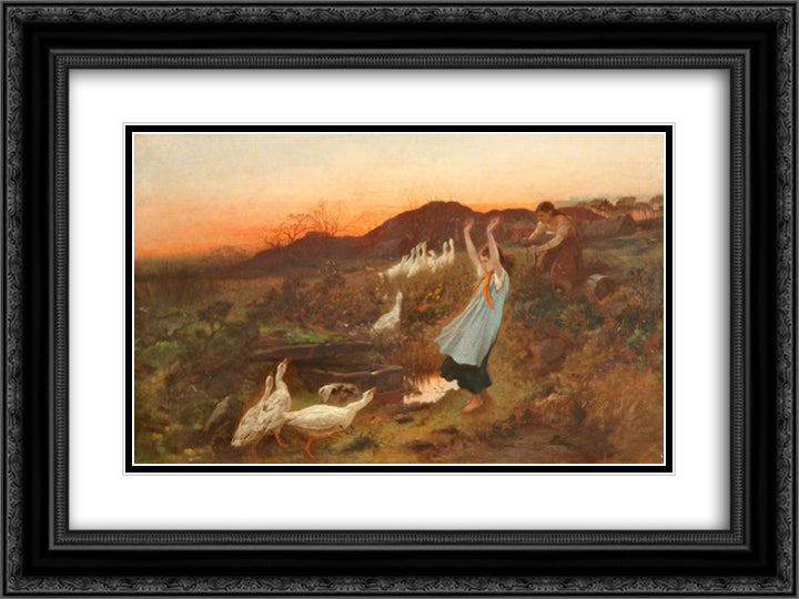 The Gander 24x18 Black Ornate Wood Framed Art Print Poster with Double Matting by Mason, George Hemming