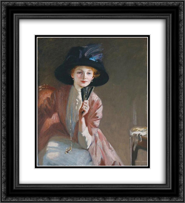 The Black Hat 20x22 Black Ornate Wood Framed Art Print Poster with Double Matting by Henry, George