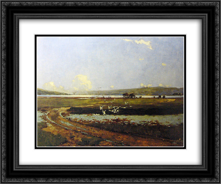 The head of the Holy Loch 24x20 Black Ornate Wood Framed Art Print Poster with Double Matting by Henry, George