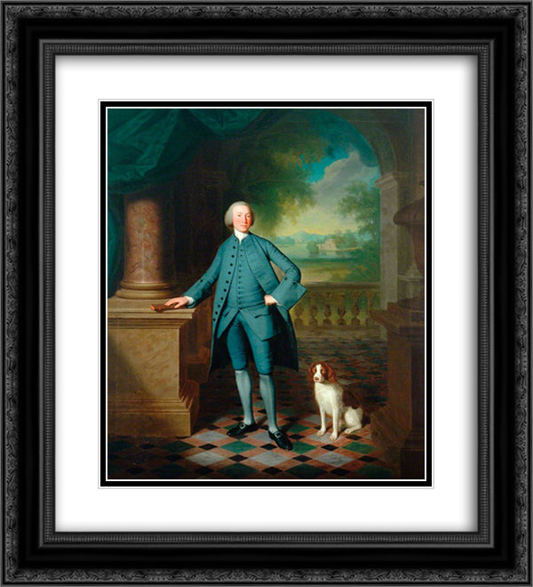 Reverend Daniel Wilson 20x22 Black Ornate Wood Framed Art Print Poster with Double Matting by Romney, George