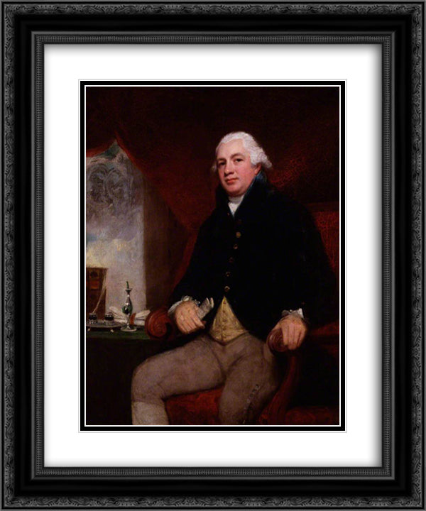 Robert Raikes 20x24 Black Ornate Wood Framed Art Print Poster with Double Matting by Romney, George