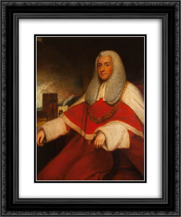 Sir Archibald Macdonald 20x24 Black Ornate Wood Framed Art Print Poster with Double Matting by Romney, George