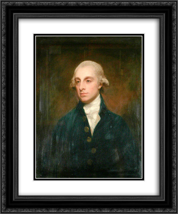Sir Robert John Buxton, 1st Bt 20x24 Black Ornate Wood Framed Art Print Poster with Double Matting by Romney, George
