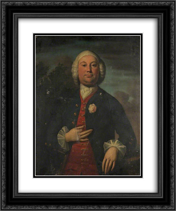 Thomas Elwine of Coventry 20x24 Black Ornate Wood Framed Art Print Poster with Double Matting by Romney, George