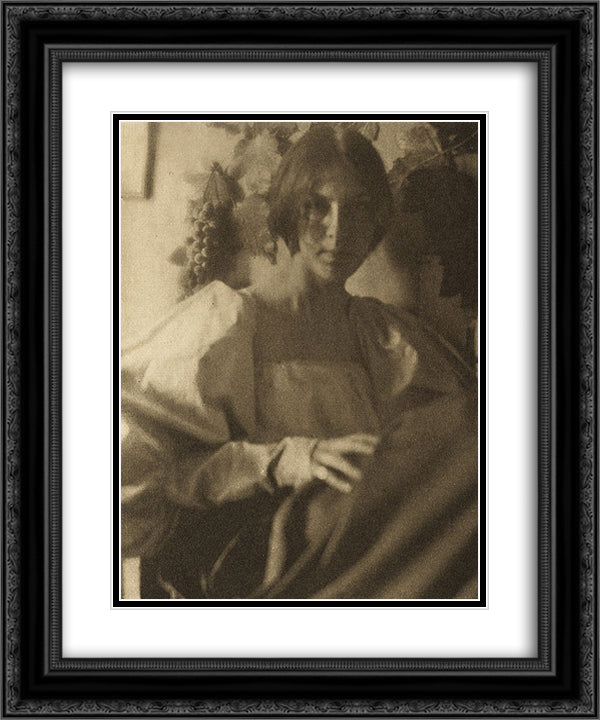 A Portrait 20x24 Black Ornate Wood Framed Art Print Poster with Double Matting by Seeley, George