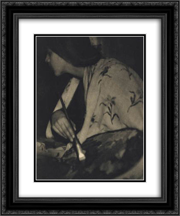 The Artist 20x24 Black Ornate Wood Framed Art Print Poster with Double Matting by Seeley, George