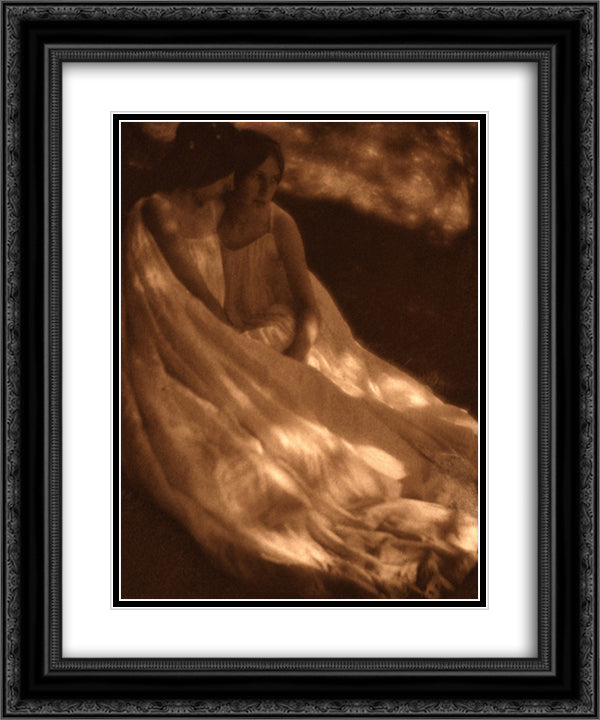 The Burning of Rome 20x24 Black Ornate Wood Framed Art Print Poster with Double Matting by Seeley, George