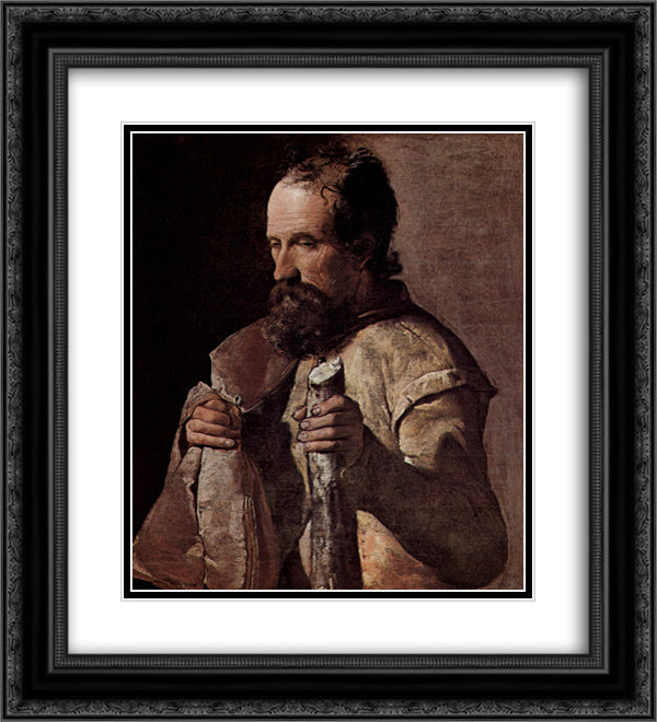 St. James the Minor 20x22 Black Ornate Wood Framed Art Print Poster with Double Matting by La Tour, Georges de