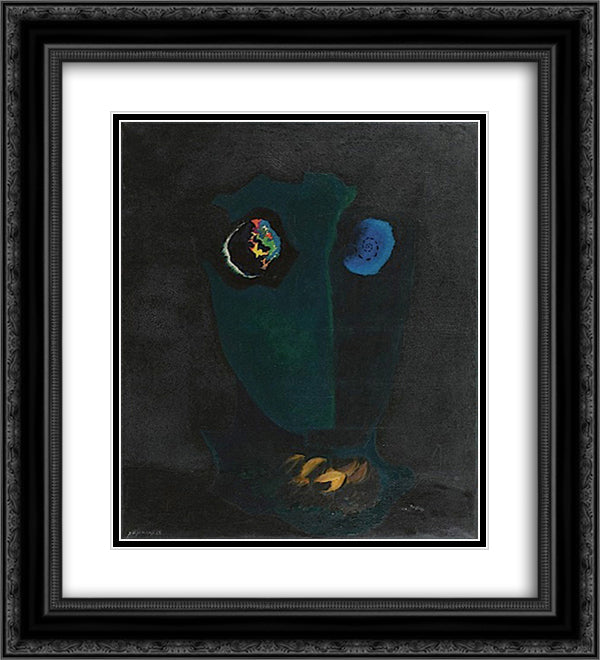 Tete 20x22 Black Ornate Wood Framed Art Print Poster with Double Matting by Papazoff, Georges