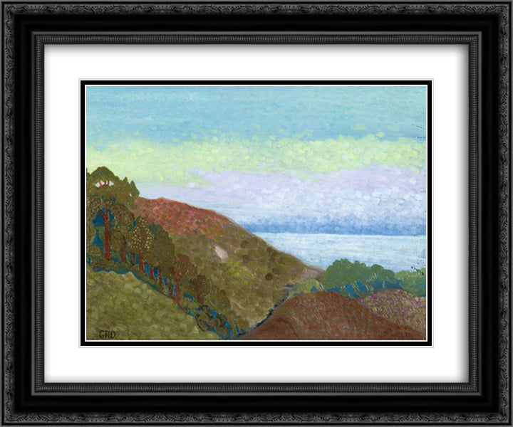 Paysage du Midi 24x20 Black Ornate Wood Framed Art Print Poster with Double Matting by Ribemont Dessaignes, Georges