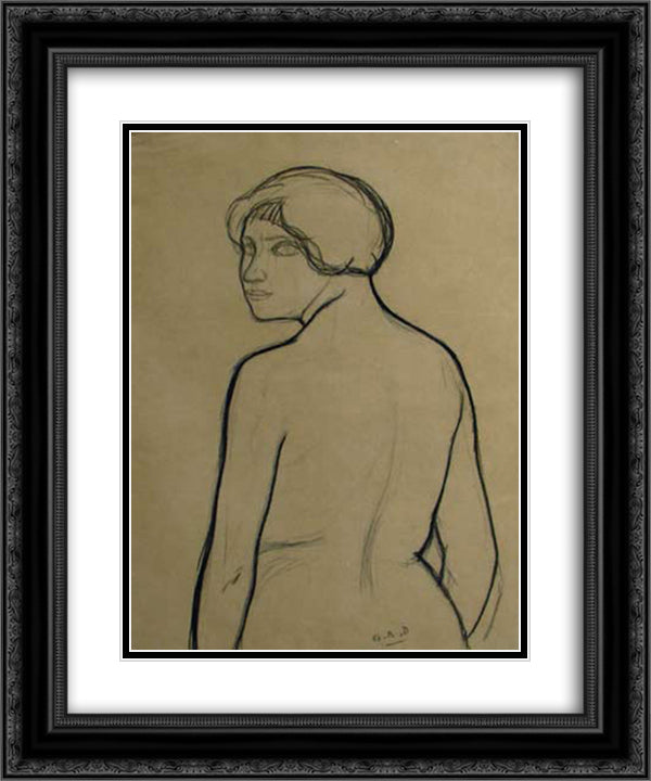 Untitled (Portrait) 20x24 Black Ornate Wood Framed Art Print Poster with Double Matting by Ribemont Dessaignes, Georges