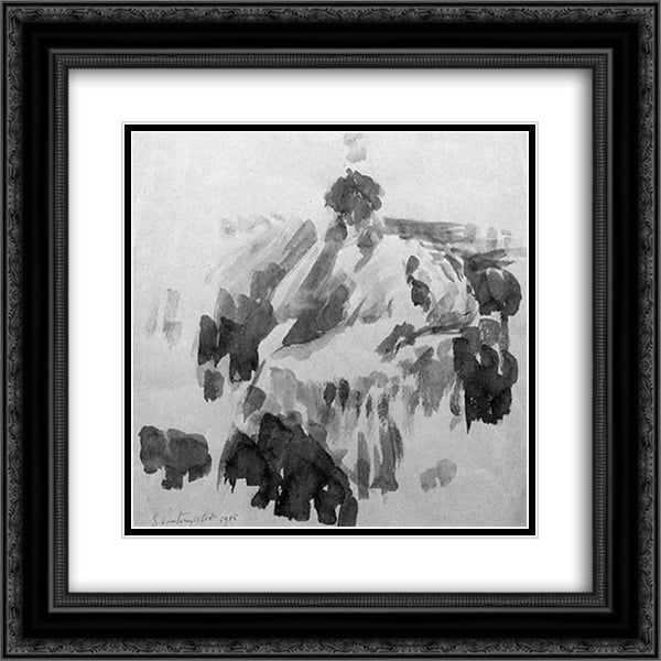 A seated lady 20x20 Black Ornate Wood Framed Art Print Poster with Double Matting by Vantongerloo, Georges