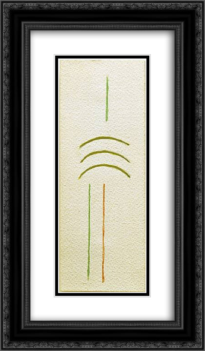 Study 14x24 Black Ornate Wood Framed Art Print Poster with Double Matting by Vantongerloo, Georges