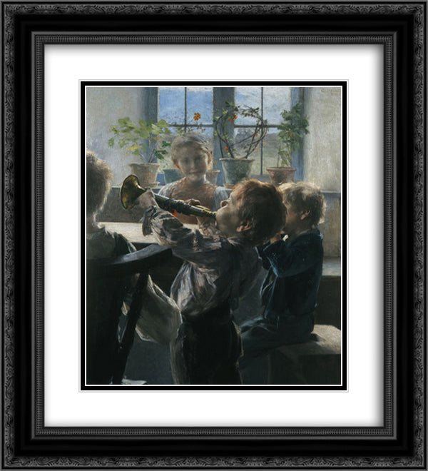 Fragment from the Children's Concert 20x22 Black Ornate Wood Framed Art Print Poster with Double Matting by Jakobides, Georgios