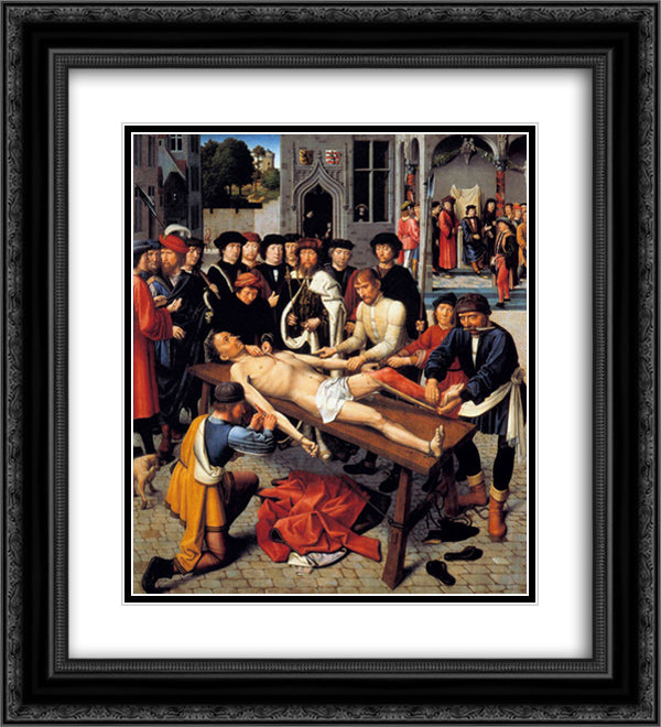 The Flaying of the Corrupt Judge Sisamnes 20x22 Black Ornate Wood Framed Art Print Poster with Double Matting by David, Gerard