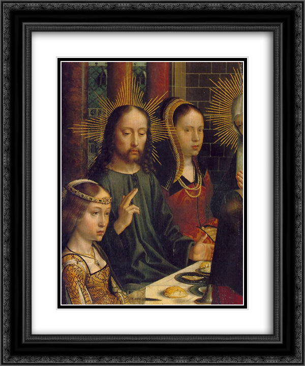 The Marriage at Cana (detail) 20x24 Black Ornate Wood Framed Art Print Poster with Double Matting by David, Gerard